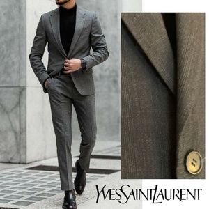 Yves St Laurent Custom Suit 37R Pants 28w x 27i + 3" more in cuff